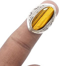 Solid 925 Sterling Silver Ring with Tigers Eye Gemstone - Elegant