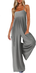 Jumpsuits for Women Spaghetti Strap Wide Leg Overalls - Breezy Summer
