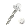 White #10 Metal Roofing Screws 2.5 in - Painted Hex Head, 250 Pack