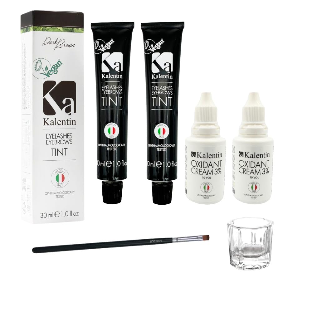 Kalentin Eyebrow Color 2-Pack with Developers for Stunning Brows