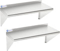 2 Pack Stainless Steel Shelf 12in x 24in 260LB - Heavy Duty Wall