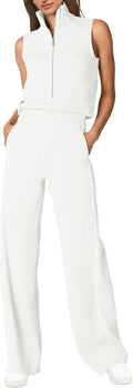 Womens Summer Jumpsuits Dressy Casual Sleeveless Mock Neck