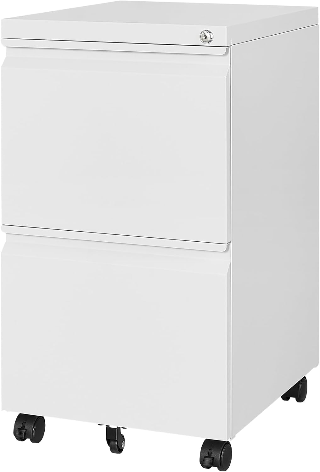 2 Drawer Mobile File Cabinet with Lock for Home Office Storage