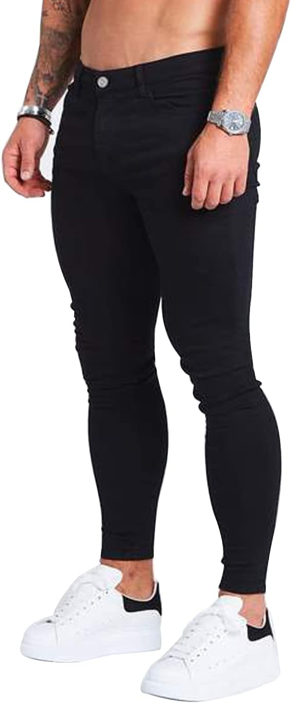 HUNGSON Men's Ripped Skinny Jeans for a Stylish Look