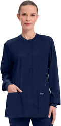 Cherokee Scrub Jacket for Women Snap Front WW340 - Soft Stretch Fit