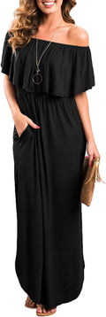 Sarin Mathews Off The Shoulder Ruffle Maxi Dress - Comfortable