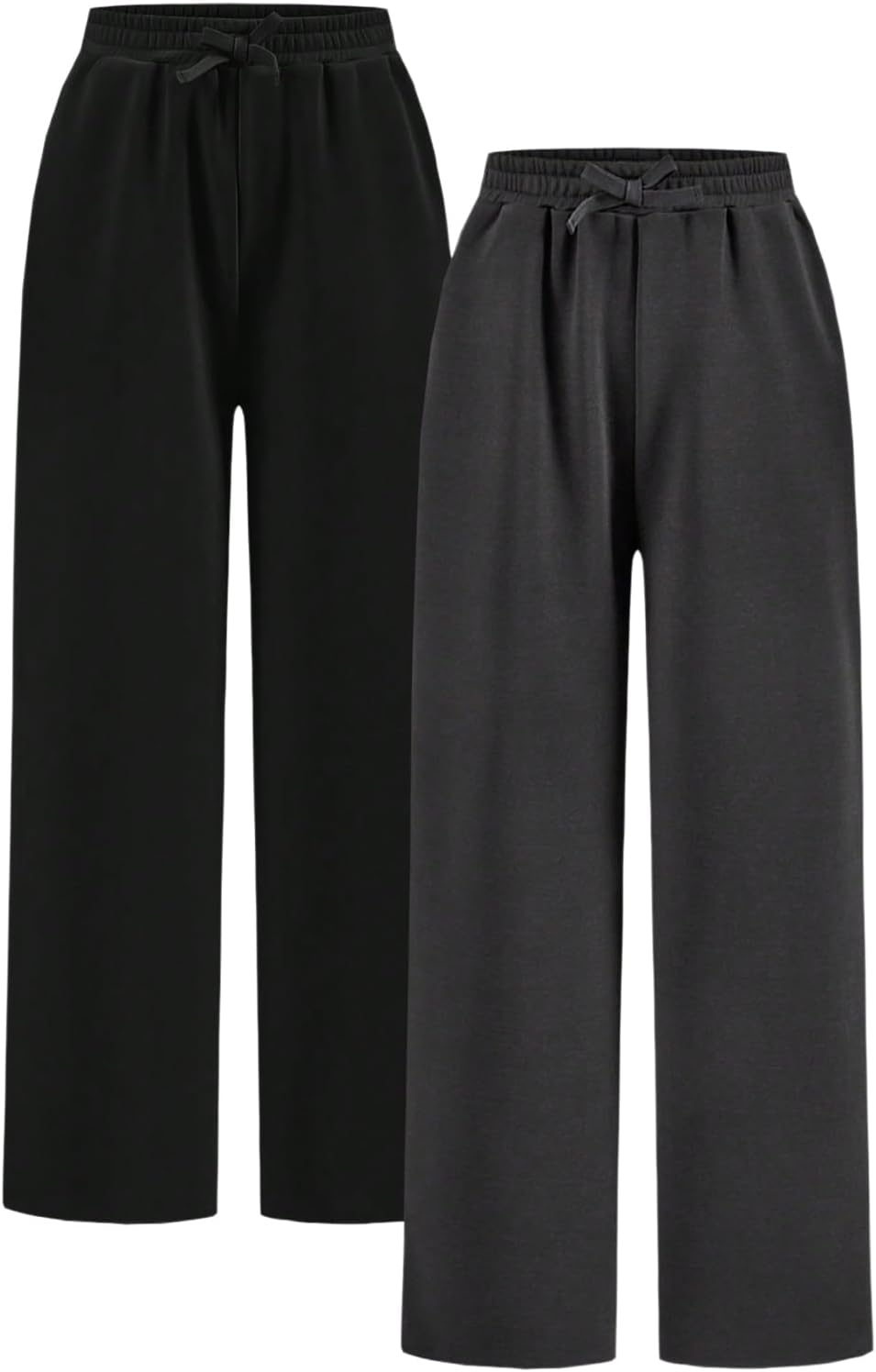 Girl's 2 Pack Sweatpants High Waisted Casual Baggy Jogger Pants
