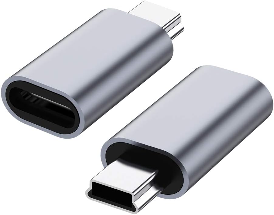 2-Pack USB C to Mini USB 2.0 Adapters: Charge & Sync Easy!