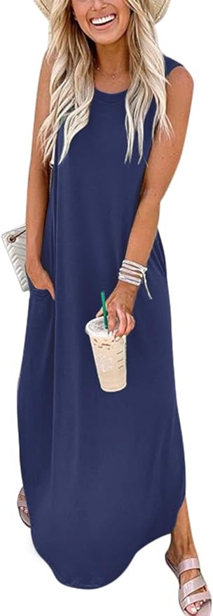 ANRABESS Women's Casual Loose Sundress for Summer Beach Fun