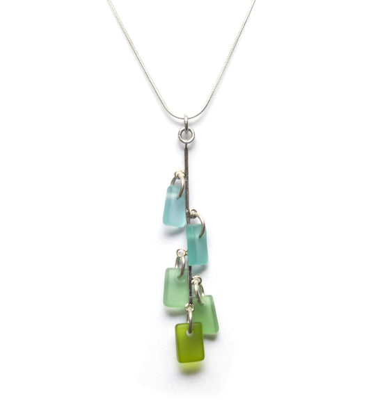 Sea Glass Avalon Pendant in Jade with 16in Snake Chain