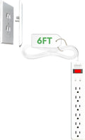 Sleek Socket Ultra-Thin Outlet Concealer & 6-Outlet Flat Power Strip