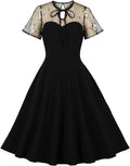 Women's Vintage Polka Dot 1950s Audrey Hepburn Swing Dress - Retro