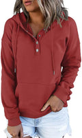 Dokotoo Womens Hooded Button Collar Sweatshirt - Oversized Casual Fit