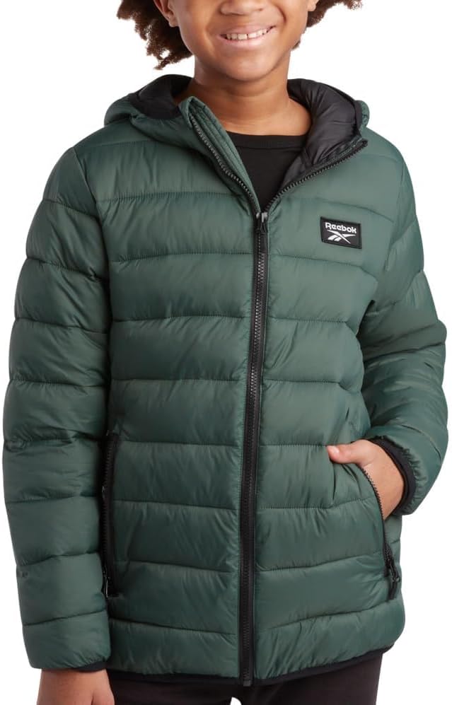 Reebok Boys Winter Coat - Lightweight Insulated Puffer Jacket
