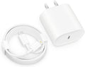 Fast Charger i Phone 20W USB C Block with 6ft Cable - Fast PD Charging