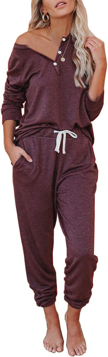 Comfy 2 Piece Pajamas Sets for Women by AUTOMET - Fall Loungewear