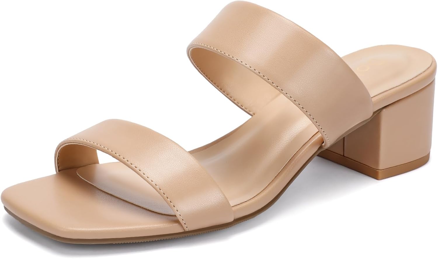 Women's Heeled Sandals Two Strap Square Open Toe Chunky Heels