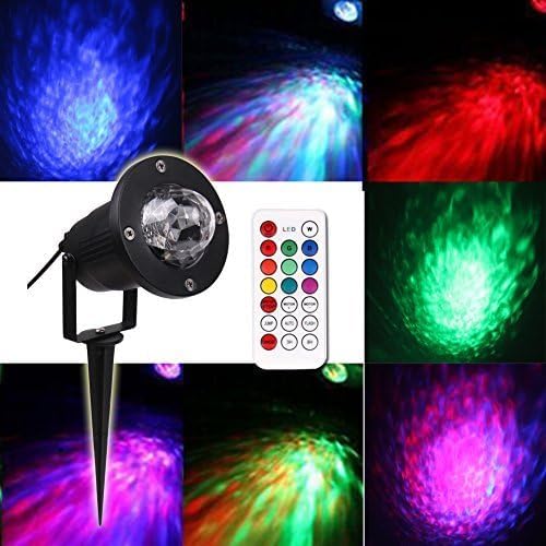 KOOT Water Wave Lights Projector - 10 Color LED Water Effect