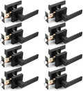 Probrico Interior Black Door Handle Flat Square Privacy Levers