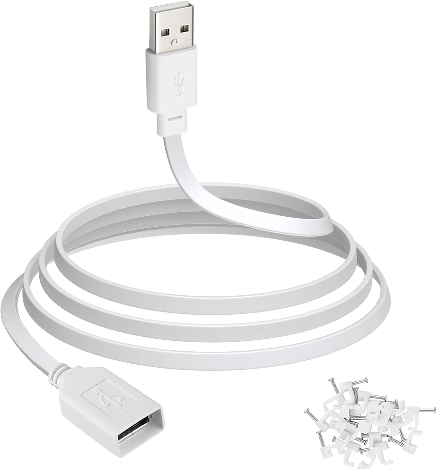 Long Flat Extension Cord for Security Cameras