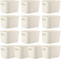 Plastic Storage Bins 10 Pcs White Pantry Organizer Bins - Small