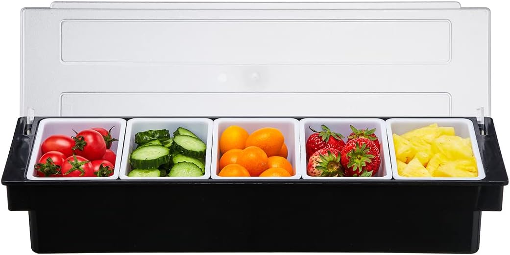 Ice Cooled Condiment Serving Container for Fresh Food Storage