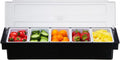 Ice Cooled Condiment Serving Container - 6 Compartment Chilled Garnish