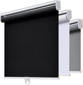Blackout Roller Shades 47in x 72in Cordless Window Blind - Black
