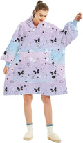 THREE POODLE Sherpa Wearable Blanket Hoodie for Women - Oversized Cozy