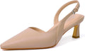 Mostrin Kitten Heels for Women Slingback Pointed Nude Pumps - 2.5in