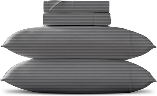 Luxury Egyptian Cotton King Stripe Sheet Set for Ultimate Comfort