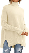 Women's Turtleneck Oversized Sweater Tunic - Cozy Winter Pullover