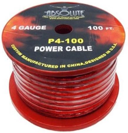Absolute P4100RD 4-Gauge Spool Power Wire Cable for Versatile Use