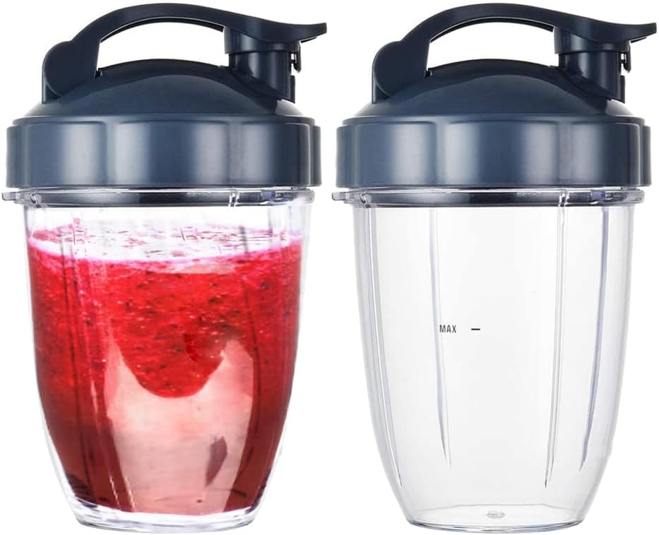 Nutribullet Compatible 18 Oz Cups Set with To Go Lid 2-Pack