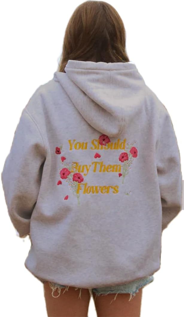 Yiulangde Floral Ocean Hoodie - Coastal Chic Style