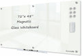 Magnetic Glass Whiteboard 6 ft x 4 ft - Large Frameless Dry Erase