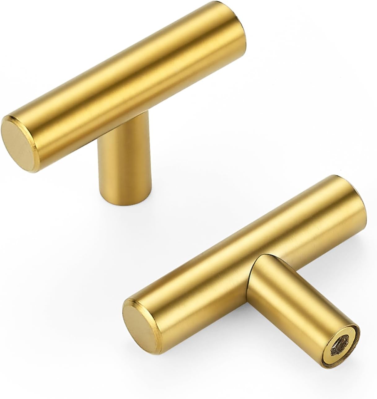 55 Pack Gold Cabinet Knobs - Brushed Brass Drawer Hardware