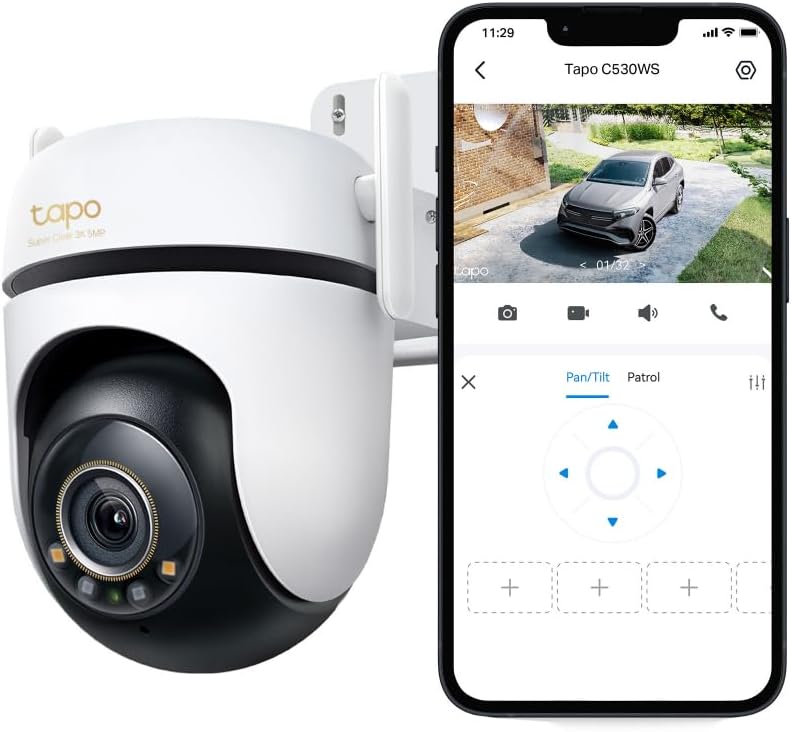 Tapo 3K 5MP Outdoor Pan/Tilt Security Wi-Fi Camera with 360 View