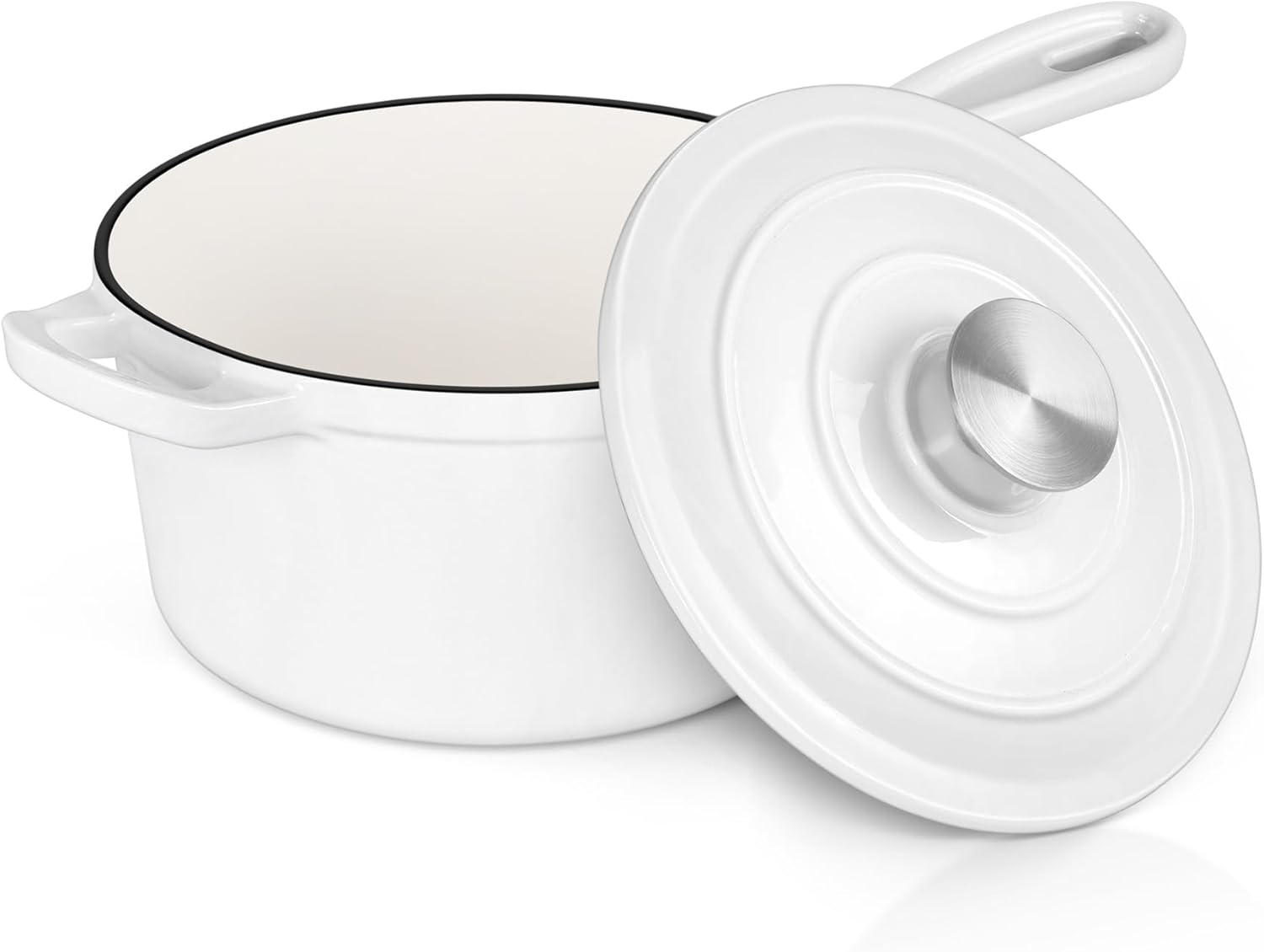 E-far Enameled Cast Iron Sauce Pan for Healthy Cooking