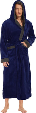 ccko Mens Robe with Hood Big and Tall - Warm Soft Plush Robe