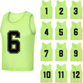 12 Pack Numbered Pinnies for Soccer Training and Sports Use
