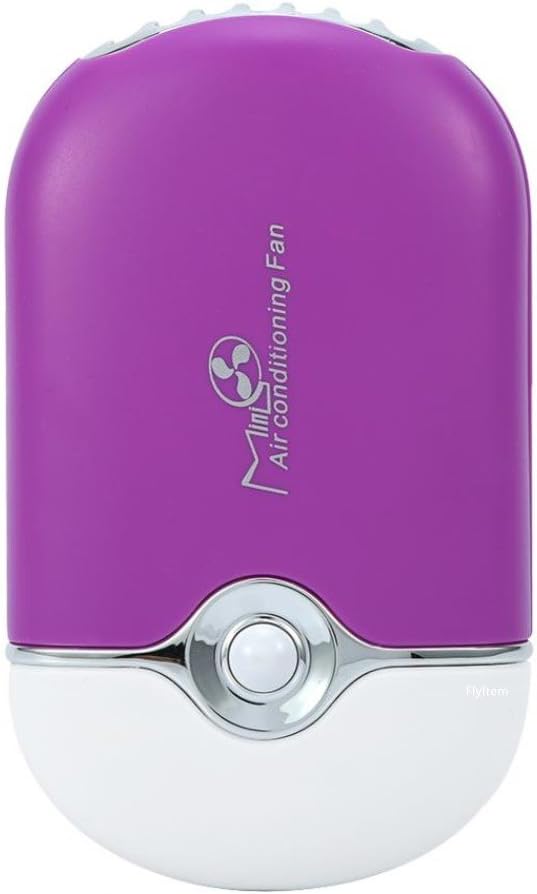 Rechargeable Mini Bladeless Fan - Cool & Portable (Purple)