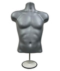 DisplayTown Gray Male Mannequin Hollow Back Body Torso Set