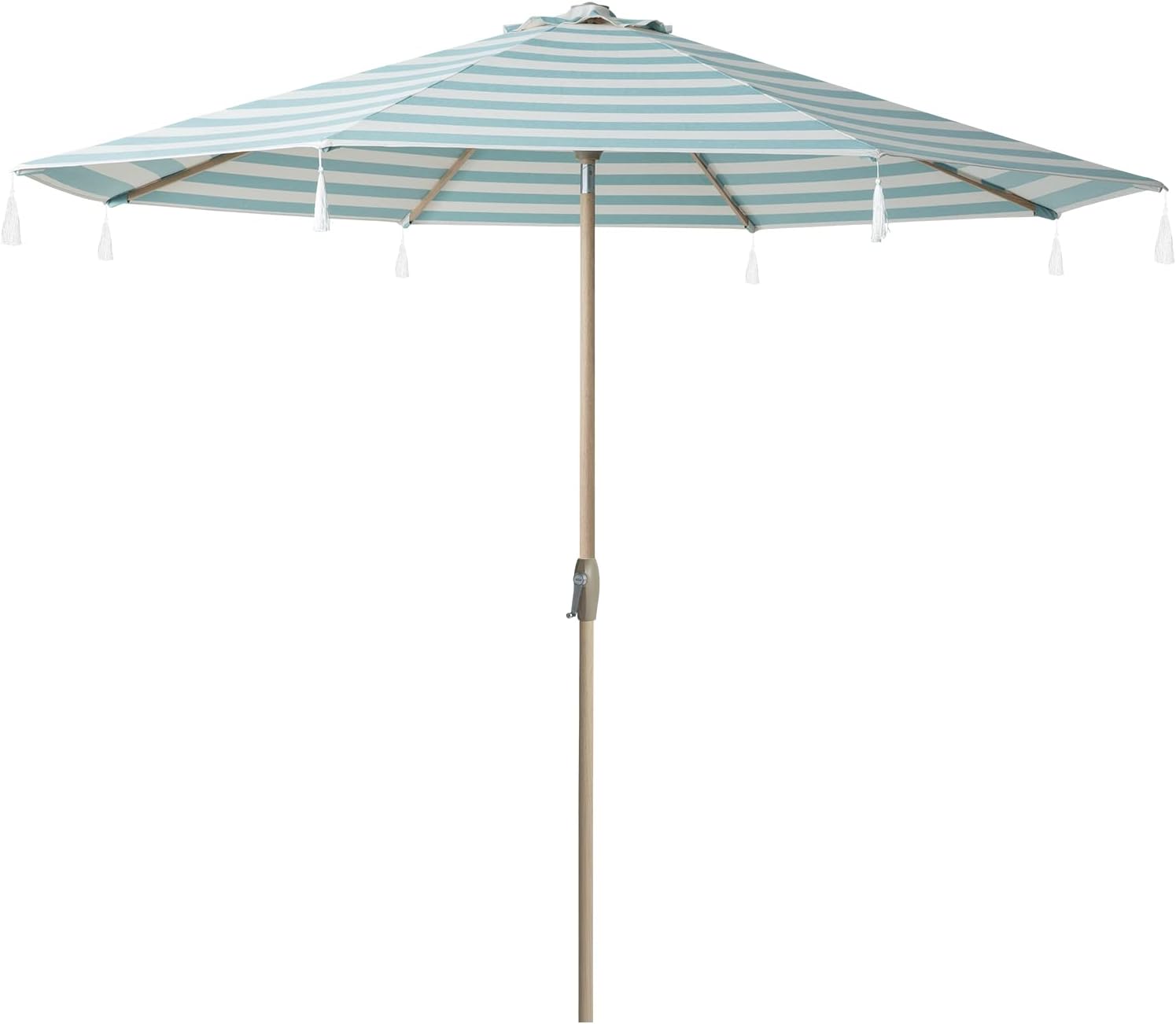 Tempera Striped Patio Umbrellas with Crank & Auto-Tilt Feature