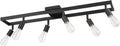 6-Light Adjustable Track Lighting Matte Black - Industrial Farmhouse