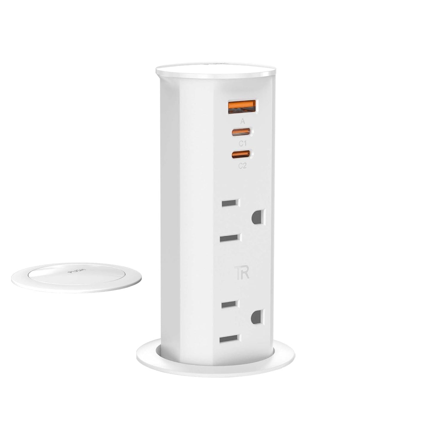 ANNQUAN 2 inch Space Saver Pop Up Outlet for Countertop Use