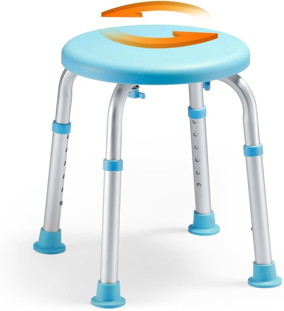 360 Swivel Shower Chair, 400lb Capacity, Tool-Free Height Adjust