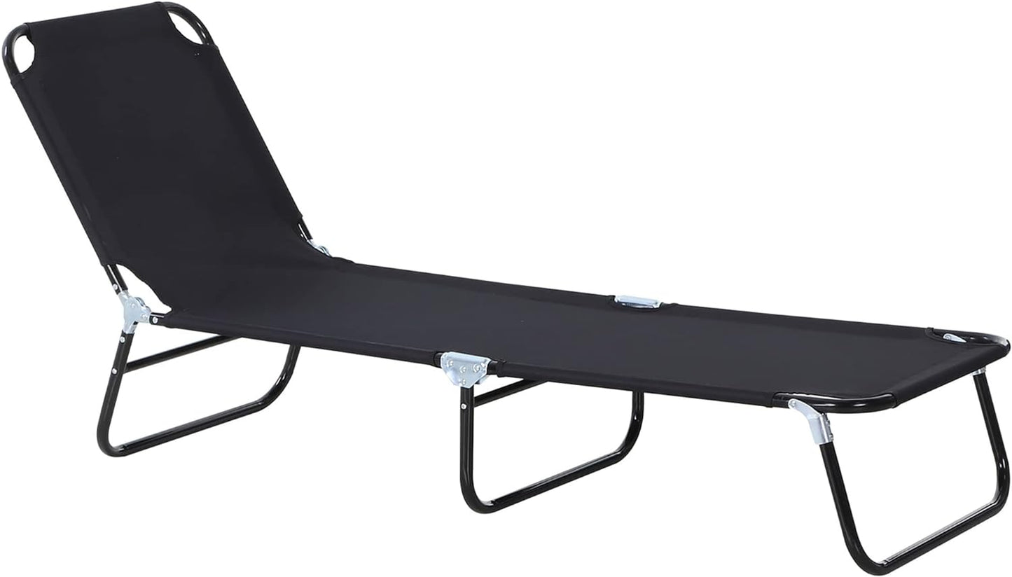 Outsunny Foldable Chaise Lounge - 5-Level Recline, Steel Frame