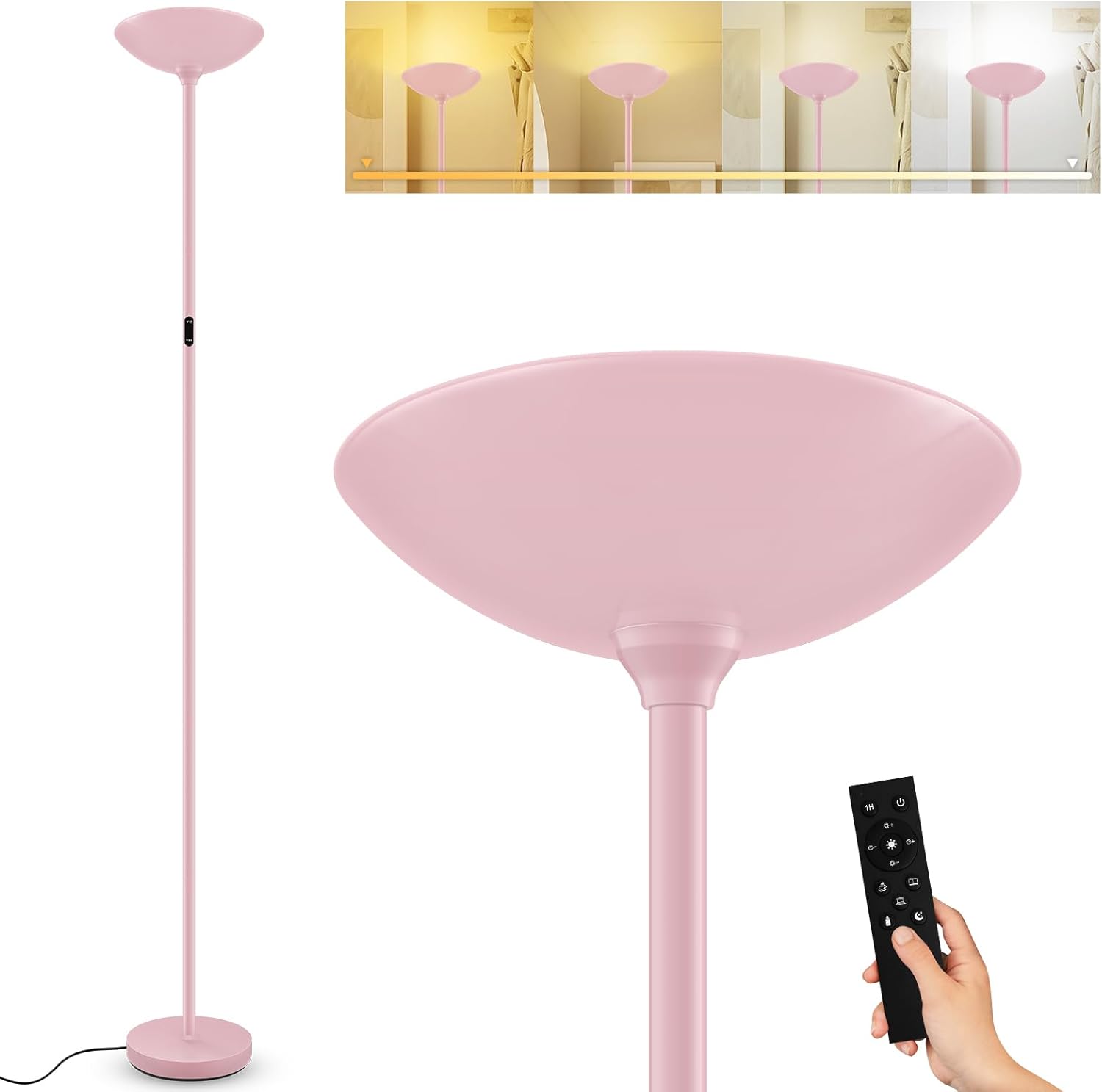 Stepless Dimmable Floor Lamp for Brightness & Color Control