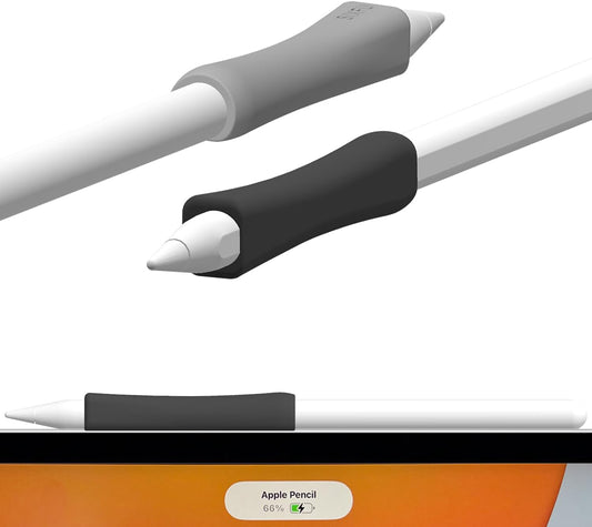 Enhanced Grip Bundle for Apple Pencil Pro/2nd Gen - 2 Premium Silicone Grips - Black/Gray
